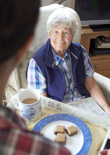 Anila's grandmother at home in her own armchair